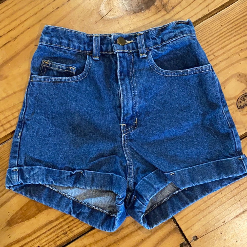 Hight Waisted American Apparel Denim Jean Shorts made in USA